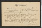 Nachlass Franz Steindachner, Mitteilung von Artaria & Comp., Kunst- und Landkarten-Handlung, Kartographischer Verlag an Franz Steindachner (19.08.1882), Inv.Nr. 16.01, Seite 1